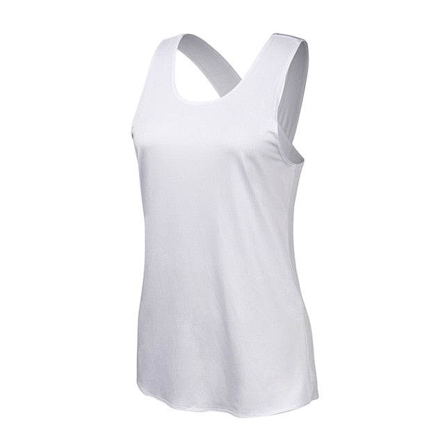 S-XL Yoga Shirt Women Gym Shirt Quick Dry Sports Shirts Cross Back