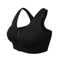 VEQKING Front Zipper Women Sports Bras,Breathable Wirefree Padded Push Up Sports Top,Fitness Gym Yoga Workout Bra Sports Bra Top