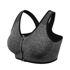 VEQKING Front Zipper Women Sports Bras,Breathable Wirefree Padded Push Up Sports Top,Fitness Gym Yoga Workout Bra Sports Bra Top