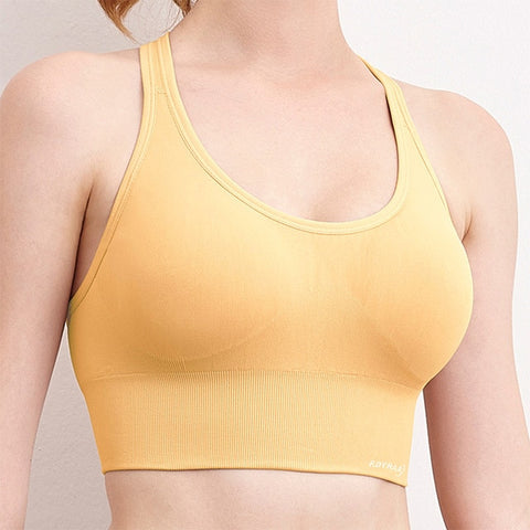 F.DYRAA Women Sports Bra Push Up Crop Top Female Fitness Gym Bra Hollow Breathable Top Sexy Running Yoga Bra Athletic Sportswear