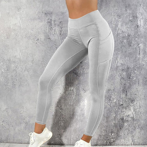 Women Anti-Cellulite Yoga Pants White Sport leggings Push Up Tights Gym Exercise High Waist Fitness Running Athletic Trousers