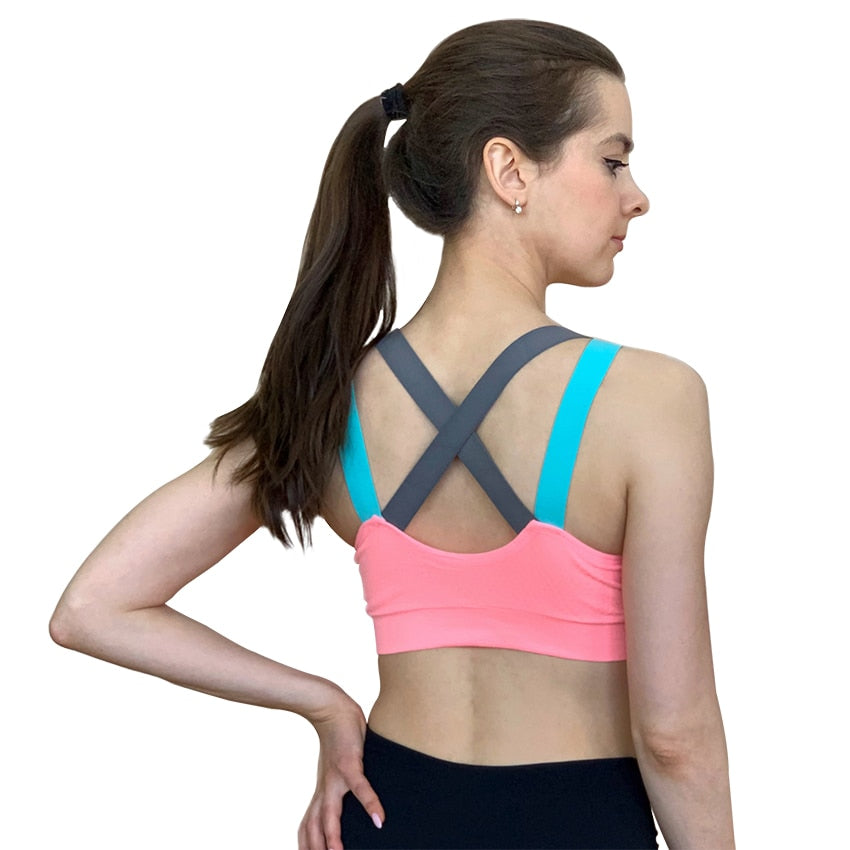 Front Zipper Women Sports Bras,Breathable Wirefree Padded Push Up