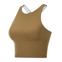 Wide Shoulder Strap Sports Vest Female Back Cross Running Yoga Bra Sexy Crop Top Comfortable Quick-Drying Gym Dance Yoga Vest