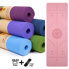 Yoga Mat 1830*590*6mm TPE Yoga Mats Position Line Non Slip Mat Yoga Beginner Environmental Fitness Gymnastics Mats Exercise Mat