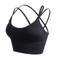 S-XXL Women cross back yoga sports bra breathable shock proof fitness push up top yoga running active sportswear vest bra