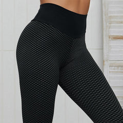 CHRLEISURE Grid Tights Yoga Pants Women Seamless High Waist Leggings Breathable Gym Fitness Push Up Clothing Girl Yoga Pant