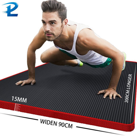 200 * 90CM Edging Thicken Non-Slip Fitness Mat High Density  Exercise Yoga Mats For Gym Home Fitness Exercise Gymnastics