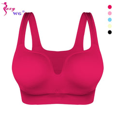 SEXYWG Women Sport Bras Yoga Shirt Fitness Running Vest Underwear Padded Bra Crop Sports Workout Top Wireless Push Up Brassiere